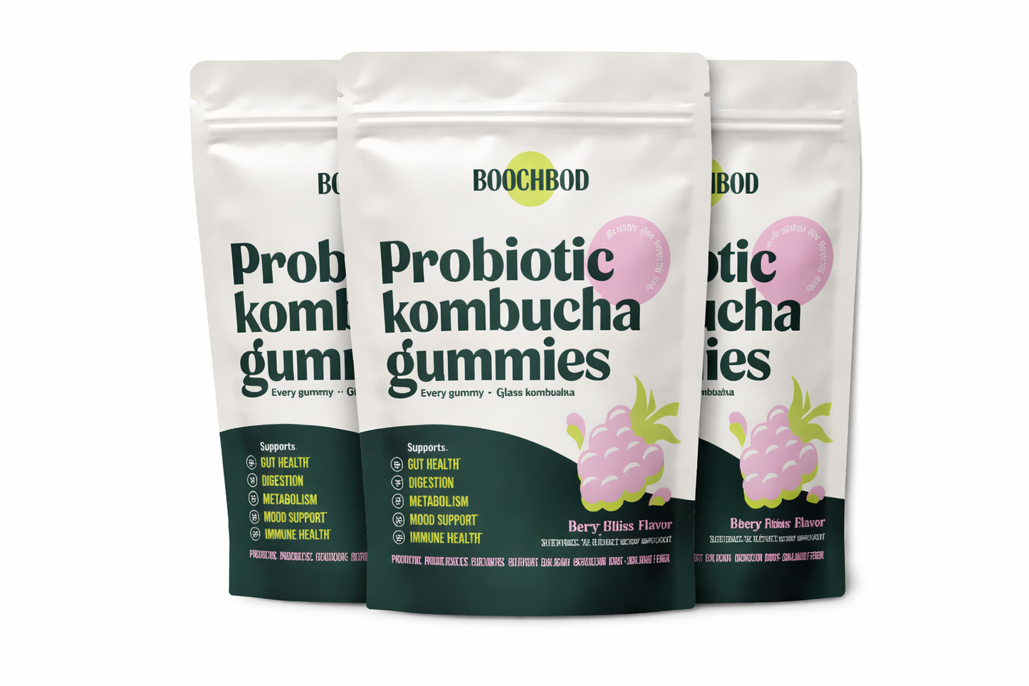 BoochBod Probiotic Kombucha Gummies
